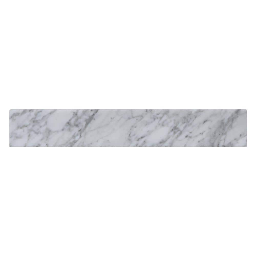 Home Decorators 21.25 W Bianco Carrara Marble Vanity Top Sidesplash-White