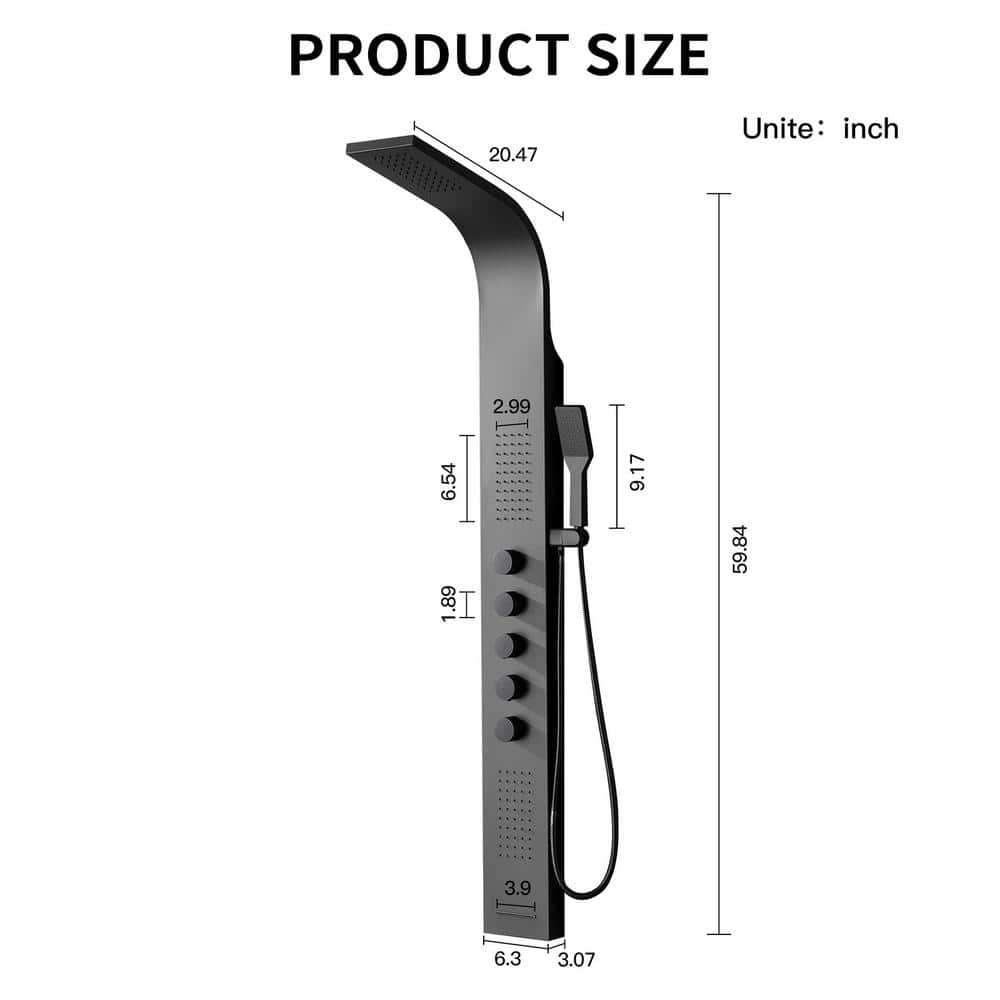 59.84'' Shower Panel with Fixed Shower Head