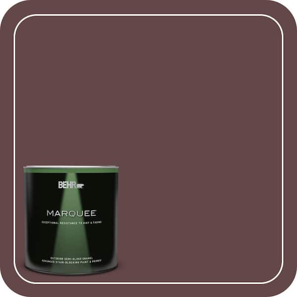 BEHR MARQUEE 1 qt. #120F-7 Plum Raisin Semi-Gloss Enamel Exterior Paint & Primer
