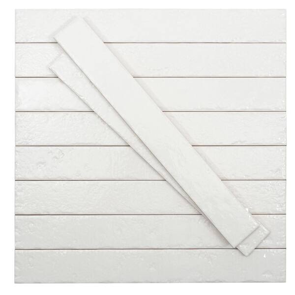 Apollo Tile Valenza 2 in. x 16 in. Glossy Soft White Ceramic