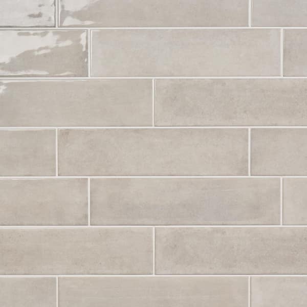 Alora Linen Beige 3.98 in. x 15.94 in. Glossy Ceramic Subway Wall Tile (16.72 sq. ft./ Case)