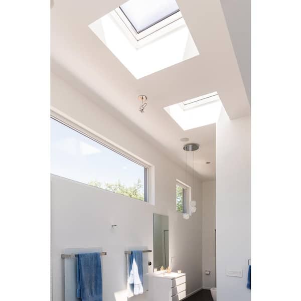 DXF 30 in. x 36 in. Fixed Flat Roof Deck-Mounted Skylight Triple Glazed