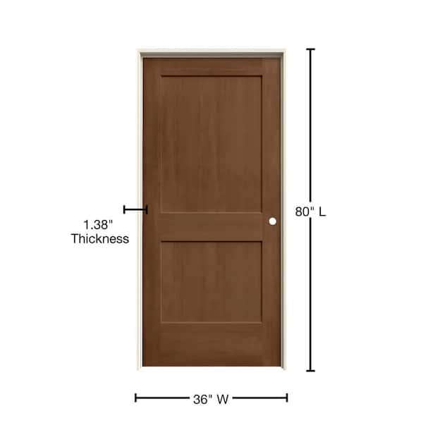 JELD-WEN 36 in. x 80 in. Monroe Hazelnut Stain Left-Hand Molded