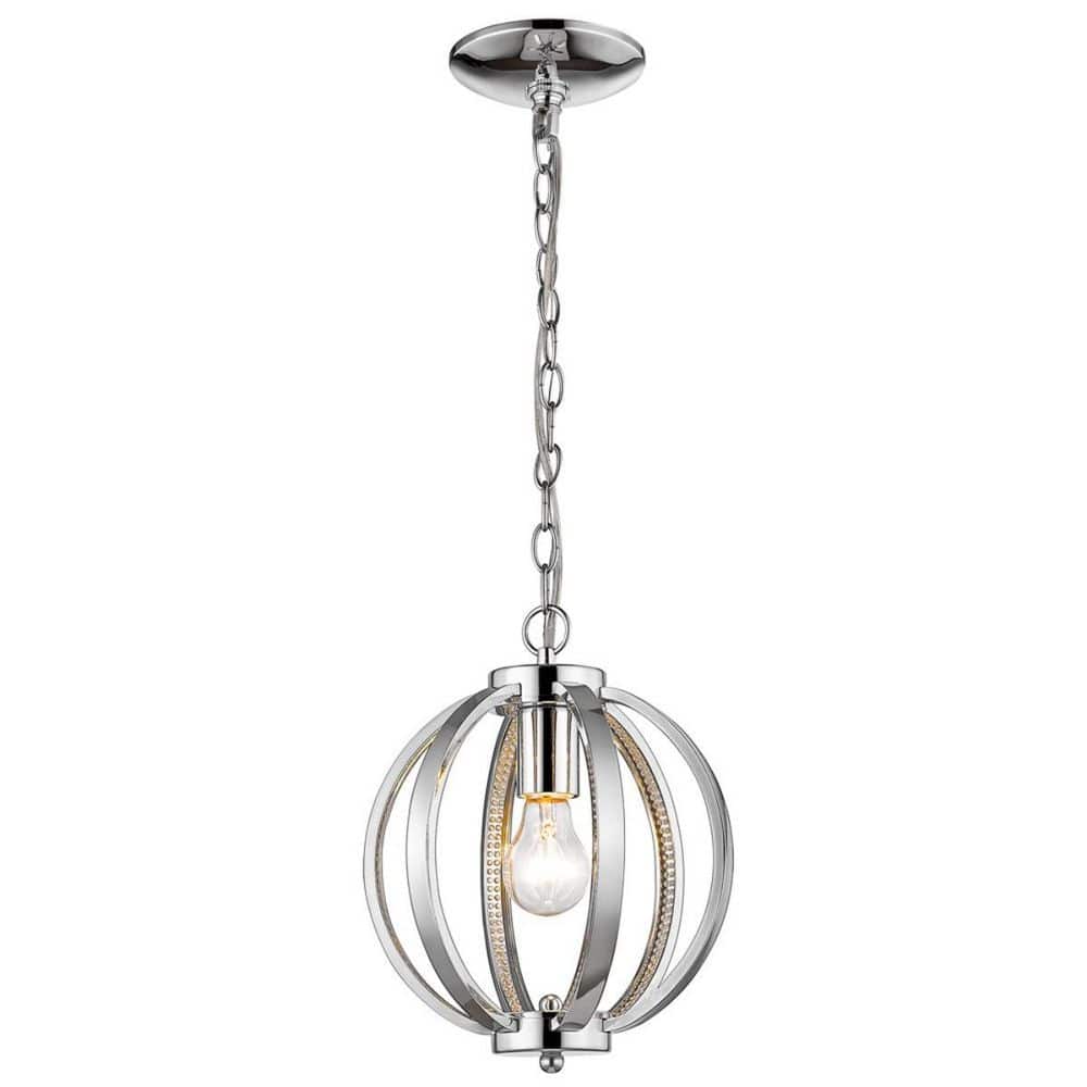 60-Watt 1-Light Chrome Pendant Light with Crystal, No Bulbs Included price history on PriceWatchPro