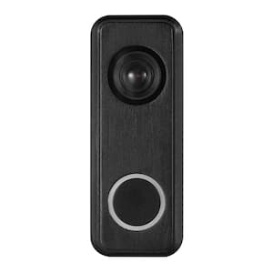 Black Plastic Wireless Lighted Battery-Operated Push Doorbell Button with Realistic Decoy Camera