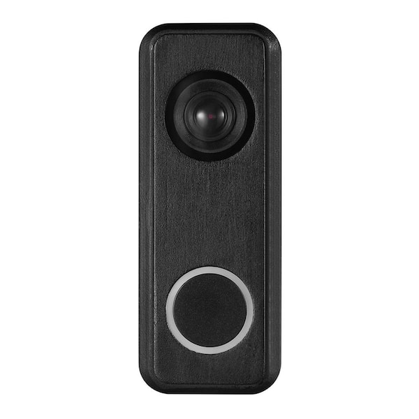 Heath Zenith Black Plastic Wireless Lighted Battery-Operated Push Doorbell Button with Realistic Decoy Camera