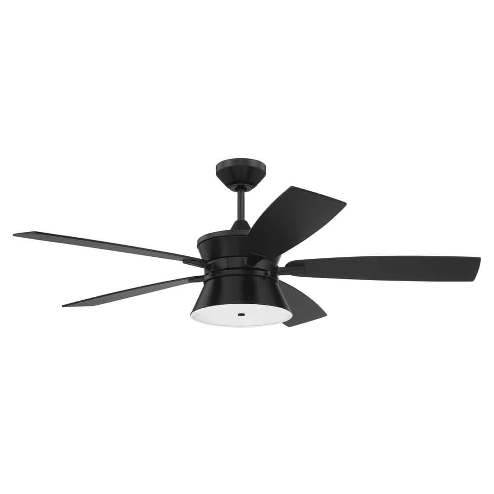 Dominick 52 in. Integrated LED Indoor Dual Mount Flat Black Ceiling Fan with Smart Wi-Fi Enabled Remote and Light Kit price history on PriceWatchPro