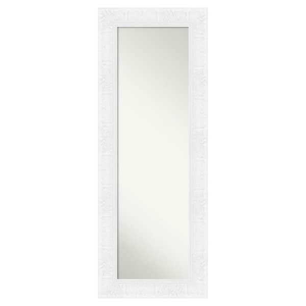 Luxe White 20.75 in. x 54.75 in. Non-Beveled Traditional Rectangle Framed Full Length On the Door Mirror