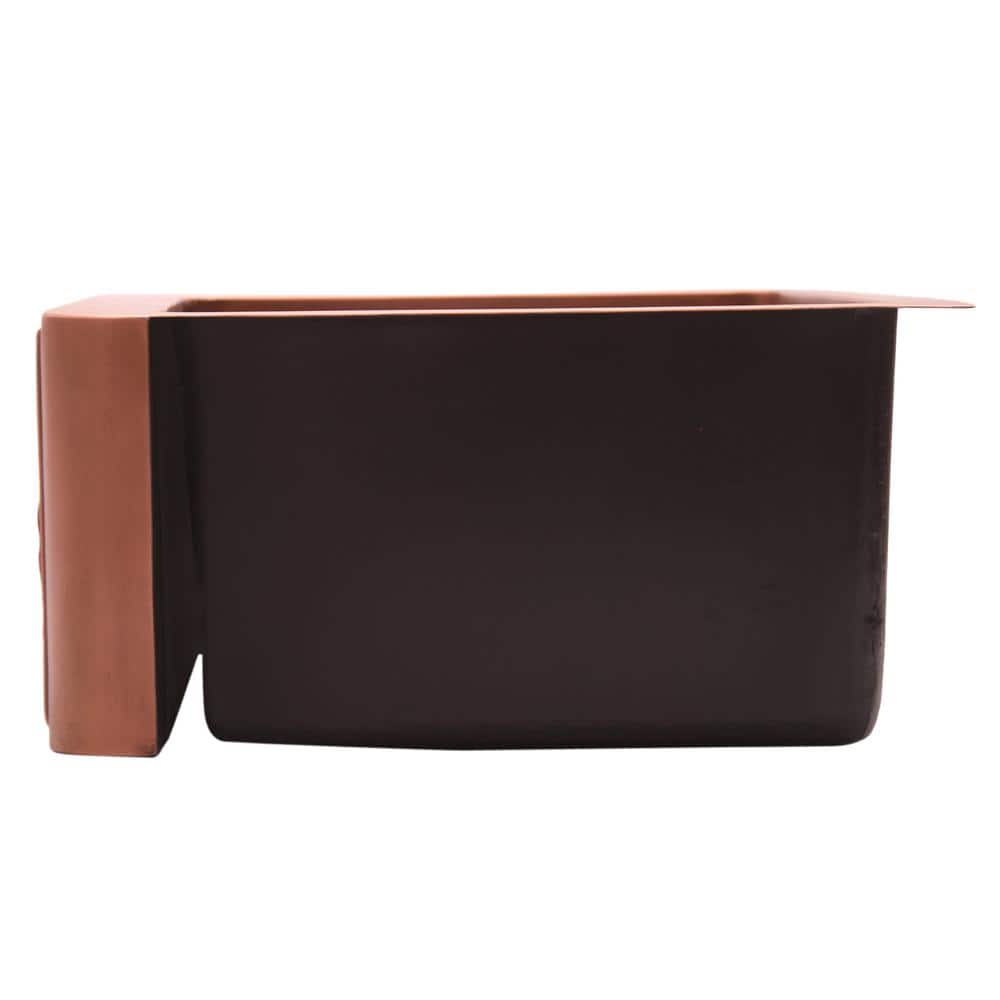 Embossed Antique Copper Farmhouse Apron Front Sink