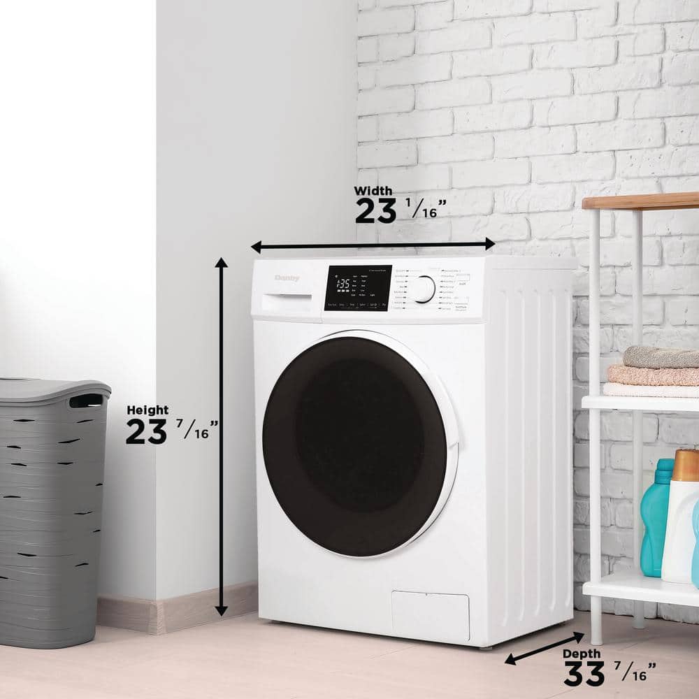 Compact White Stainless Steel Front Loading Washer Dryer Combo