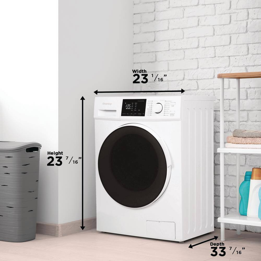 Compact White Stainless Steel Front Loading Washer Dryer Combo