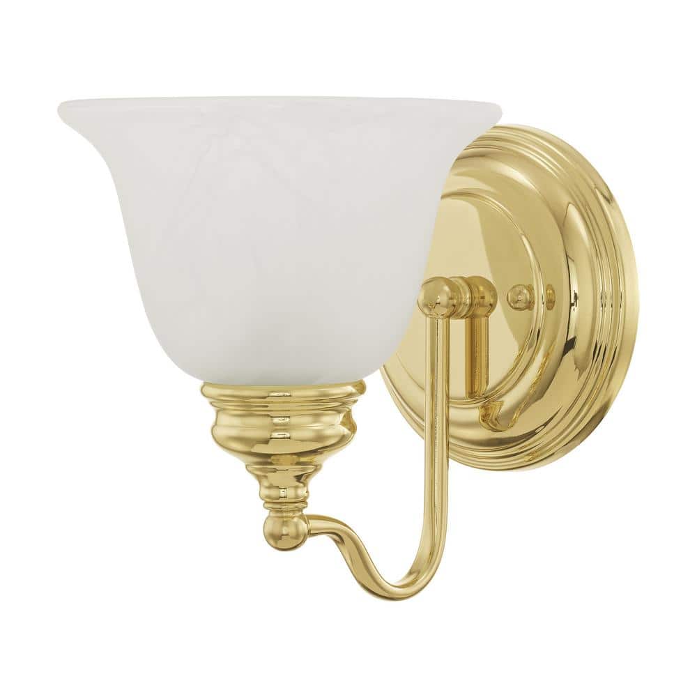 Essex Polished Brass Jelly Jar Vanity Light, 7.5" High