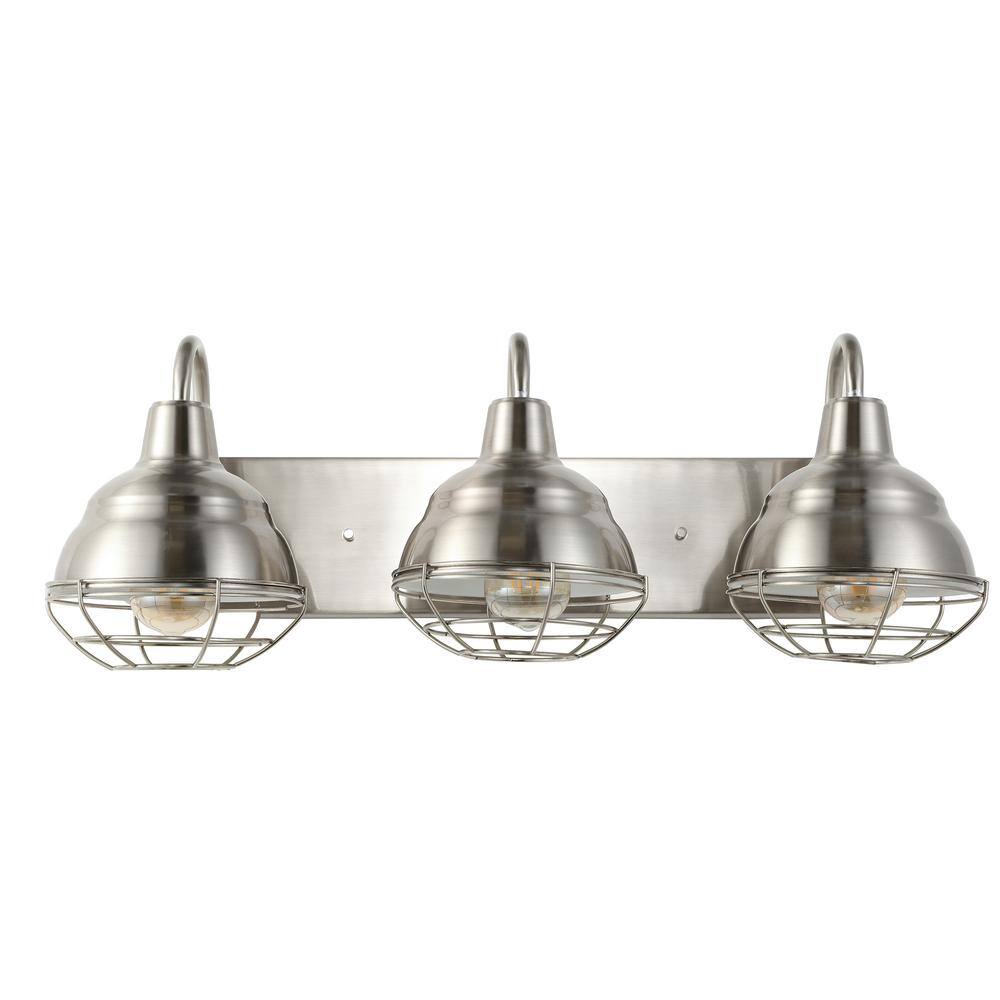 Levi Industrial Rustic 24.5" Nickel LED Vanity Light
