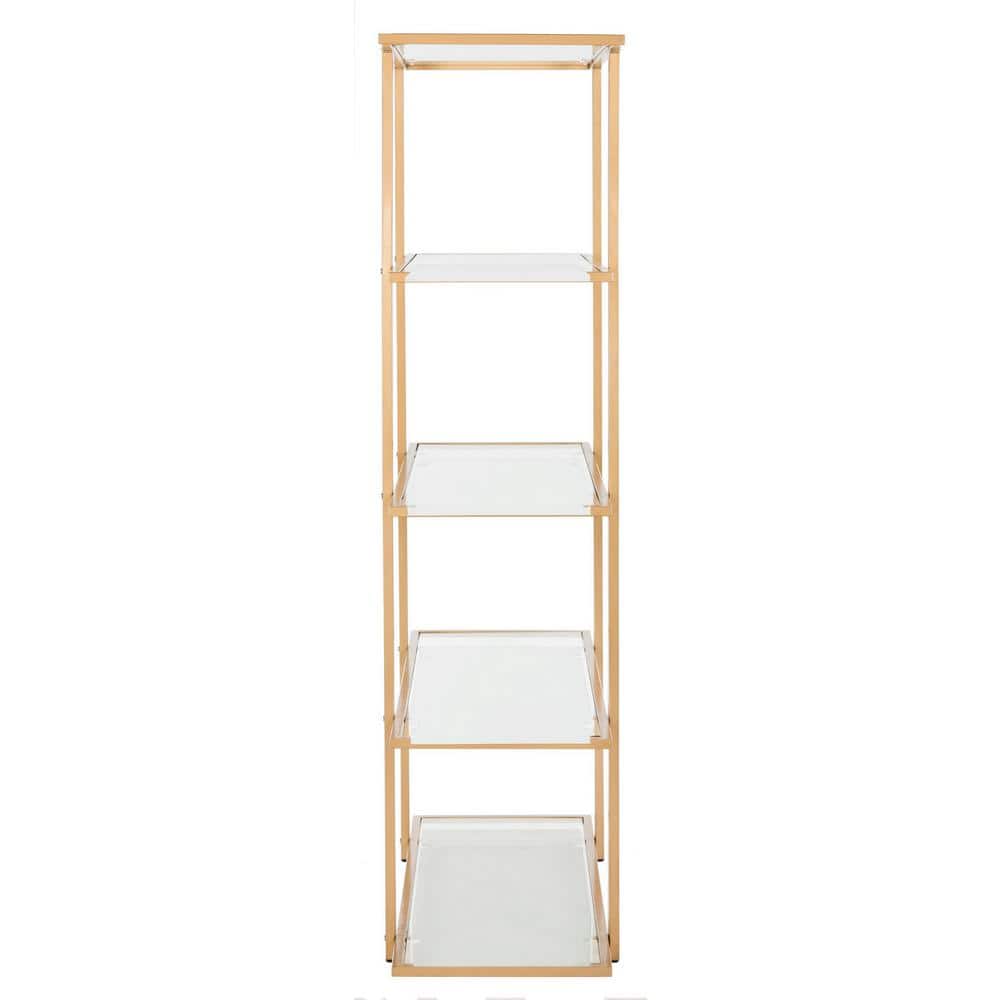 Francis 5-Tier Gold and Clear Glass Etagere