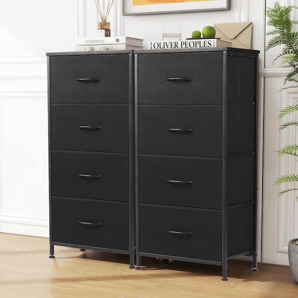 WONDER COMFORT Classical Black 4 Drawer 11.8 in. Wide Chest of