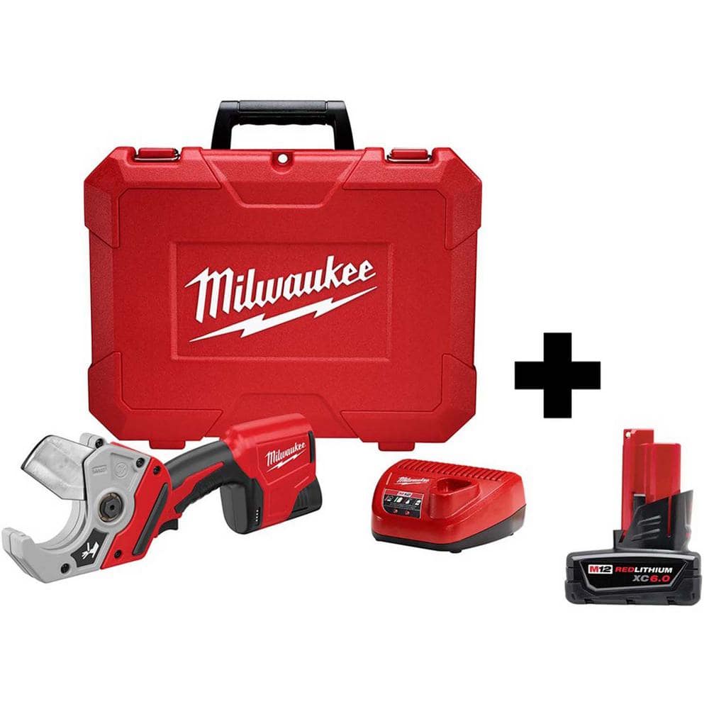 Milwaukee M12 12V Lithium-Ion Cordless PVC Shear Kit with 6.0Ah Battery  2470-21-48-11-2460 The Home Depot