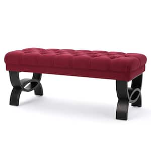 Scarlett Deep Red Bench Upholstered (16.75 in. x 41 in. x 17.25 in.)