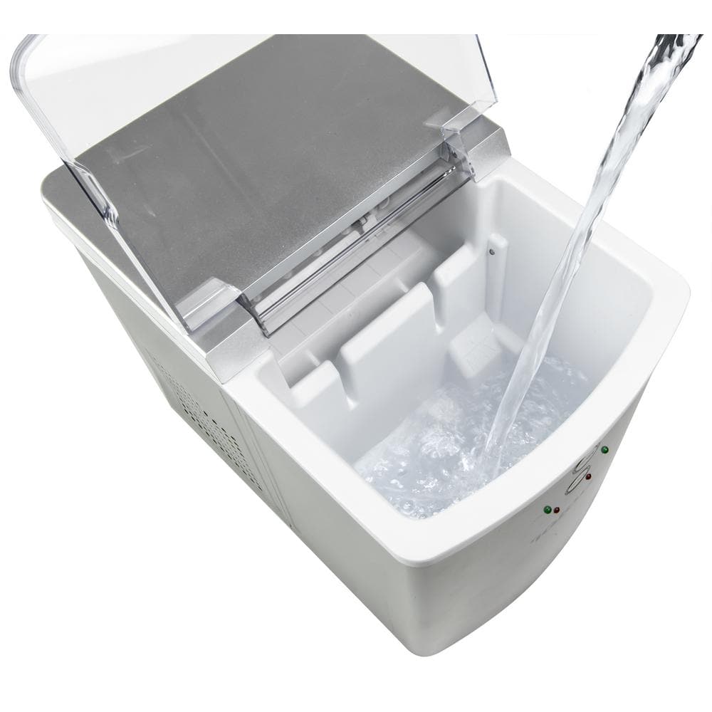 Compact Silver Stainless Steel Portable Countertop Ice Maker