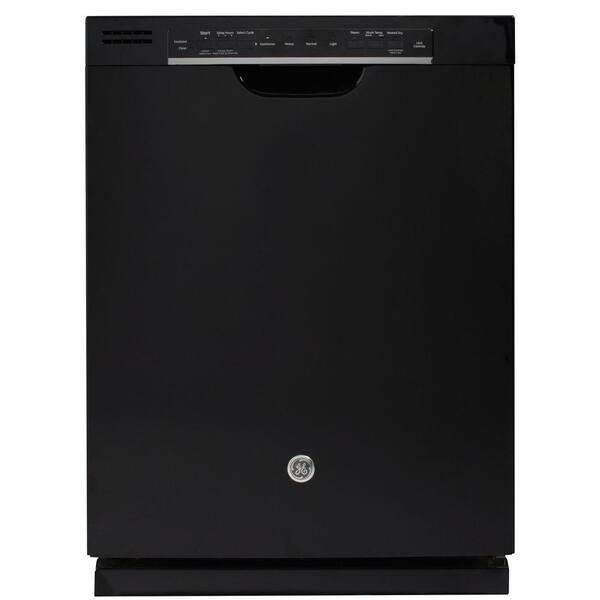 GE Front Control Dishwasher in Black with Steam Cleaning