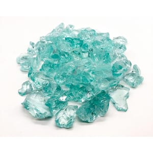 10 lbs. Large Crystal Teal Fire Glass