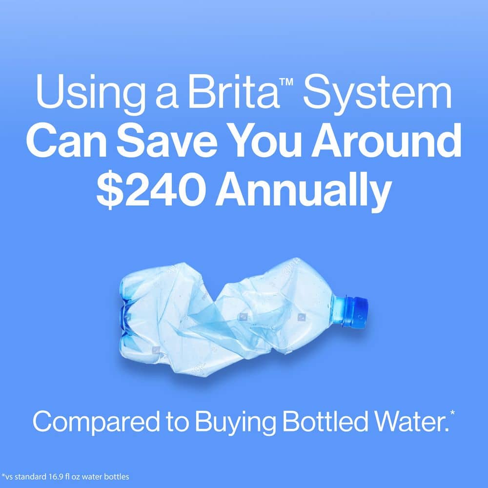 Brita 10-Cup White Plastic Water Filter Pitcher with Charcoal Filter