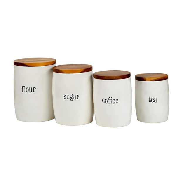 Certified International It's Just Words 4-Piece Traditional Multi-Colored Ceramic Canister Set