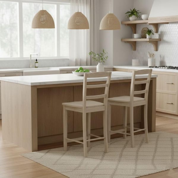 International Concepts 24 in. Madrid Counter Height Stool in Unfinished