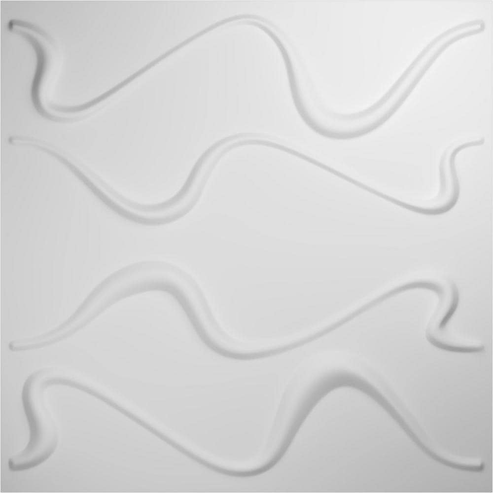 White Textured PVC 3D Decorative Wall Panel 19.63" x 19.63"