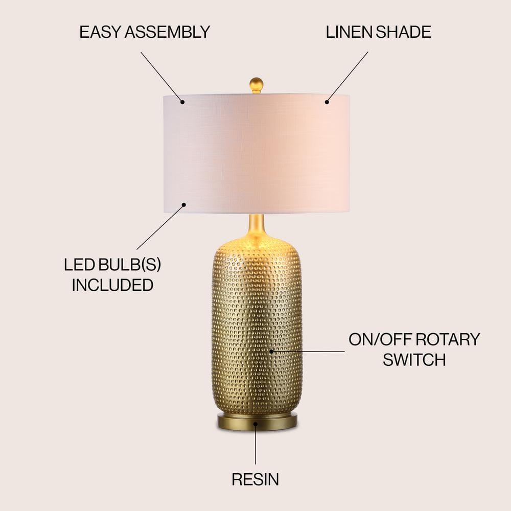 Sophia 30" Gold Resin Table Lamp with Linen Shade