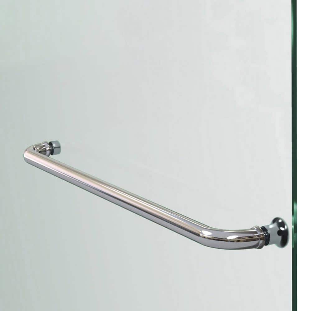 Aqua Ultra Frameless Clear Glass Hinged Shower Kit with Brushed Nickel Hardware
