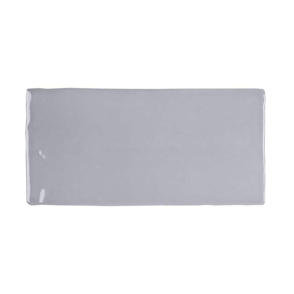Ceniza Gray Polished Ceramic Subway Wall Tile 2.95" x 5.9"