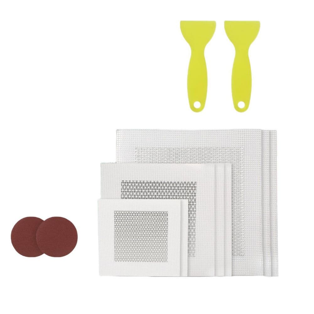 16-Piece Self-Adhesive Drywall Repair Patch Kit with 2 Scrapers and 2 Sandpapers for Nail Holes, Wall Cracks price history on PriceWatchPro