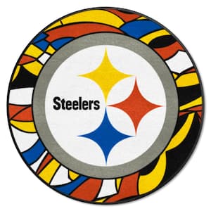 Pittsburgh Steelers Patterned 2 ft. x 2 ft. XFIT Round Area Rug