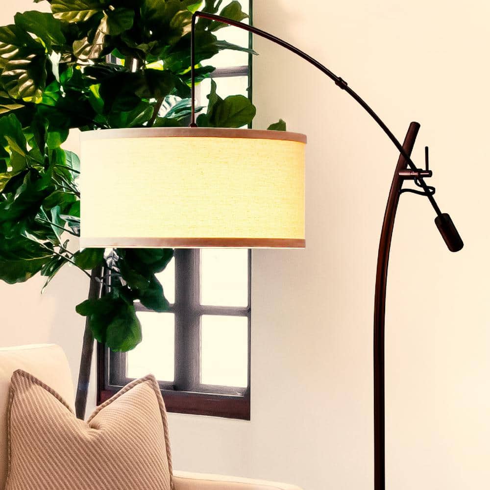 Grayson Bronze Adjustable Arc LED Floor Lamp