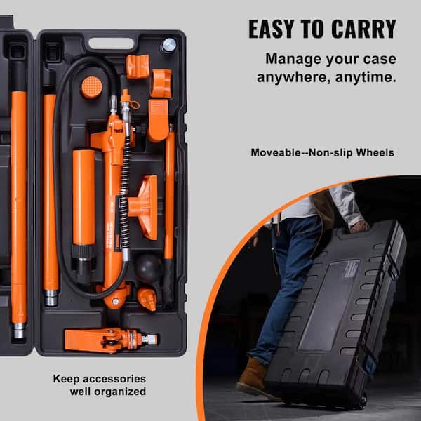 SKYSHALO 10 Ton Porta Power Kit, Hydraulic Ram with Pump, Car Jack