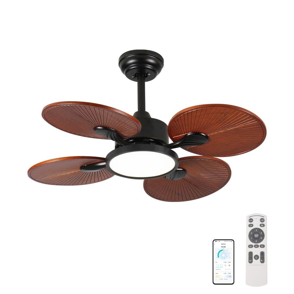 "33"" Ceiling Fan with Light, 5 Wood Blades, DC Motor, App & Remote, Dimmable LED, Sloped Ceilings" price history on PriceWatchPro