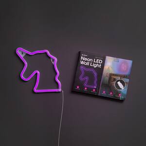 7.6 in. x 10 in. Neon Purple Unicorn LED Light (1-Piece) Unframed USB-Powered Illuminated Indoor Wall Art Lighted Sign