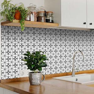 Black and White BKW7 7 in. x 7 in. Vinyl Peel and Stick Tile (24 Tiles, 8.17 sq.ft./Pack)