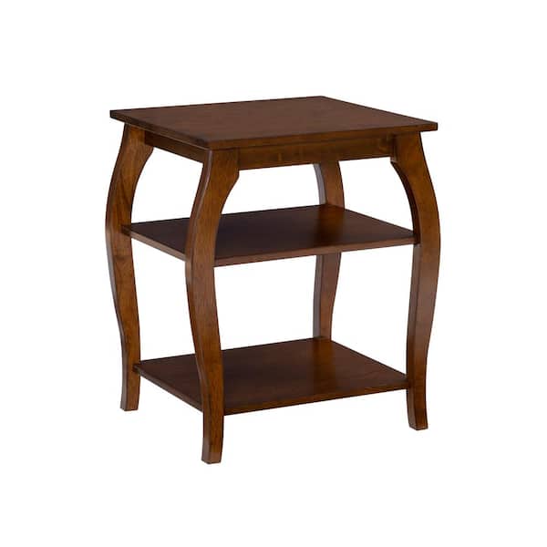 Linon Home Decor Patsy 20 in. Hazelnut Rectangle Wood End Table with Shelf