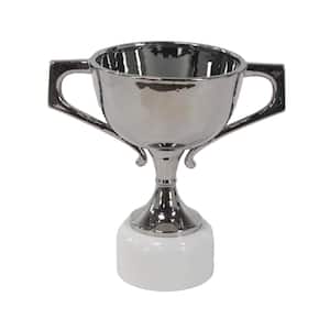 Gray Ceramic Trophy-Shaped Urn