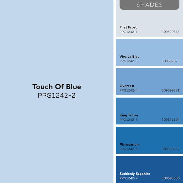 Glidden Diamond 1 qt. PPG1242-2 Touch Of Blue Satin Interior
