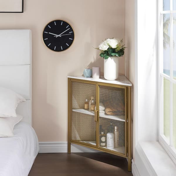 VECELO 3-Tiers Corner Shelf Metal Frame Shelves Storage Organizer