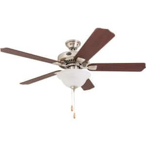 Seasons Quick Install 52 in. Indoor Mount Point Bonita Ceiling Fan, Brushed NICKEL