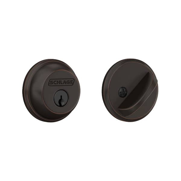 Schlage B60 Series Aged Bronze Single Cylinder Deadbolt Certified Highest for Security and Durability