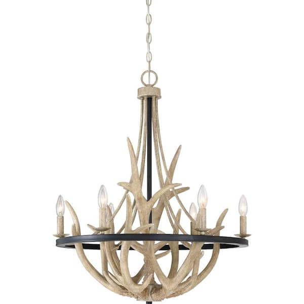 Journey 6-Light Earth Black Bowl-Style Chandelier