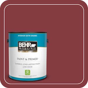 1 gal. #M140-7 Dark Crimson Satin Enamel Low Odor Interior Paint & Primer