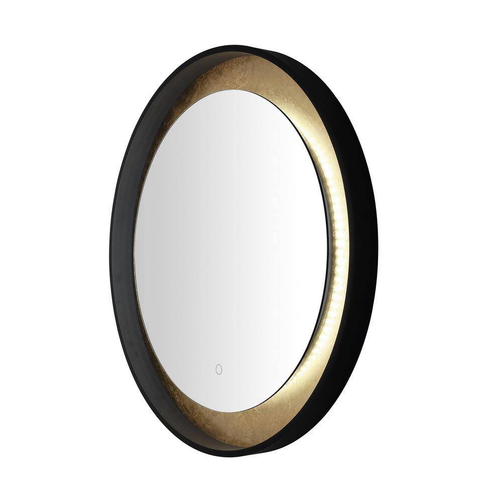Erdem 30" Round Vanity Mirror with Silver and Gold LED Lighting
