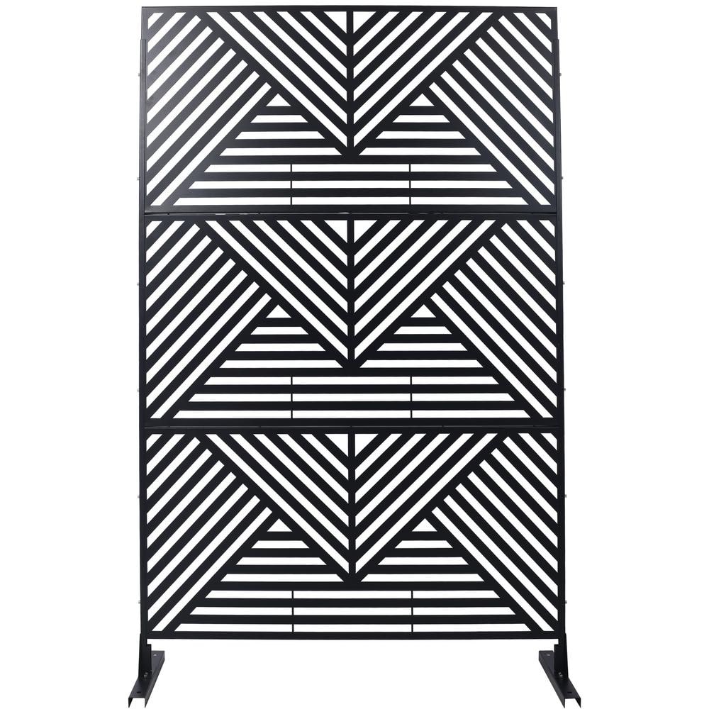 Outdoor and Indoor Freestanding Decorative Privacy Screen Metal Privacy Screen, Fence Panels in Black price history on PriceWatchPro