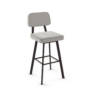 Clarkson 26 in. Pale Grey Polyester / Dark Brown Metal Swivel Counter Stool