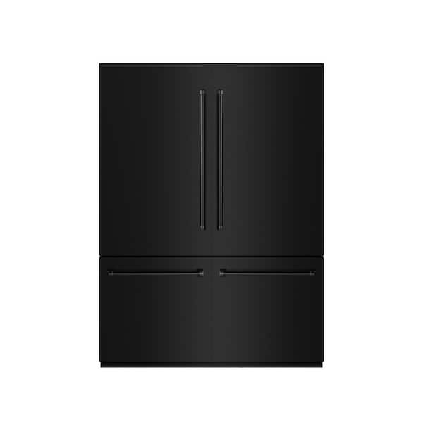 ZLINE Kitchen and Bath 60 in. 32.2 cu. ft. Built-in Bottom Freezer Refrigerator w/ Water Dispensers in Black Stainless & Graphite Gray Interior
